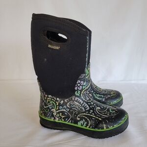 BOGS classic High Tuscany Floral Tall All Weather Boot Youth Girls 2